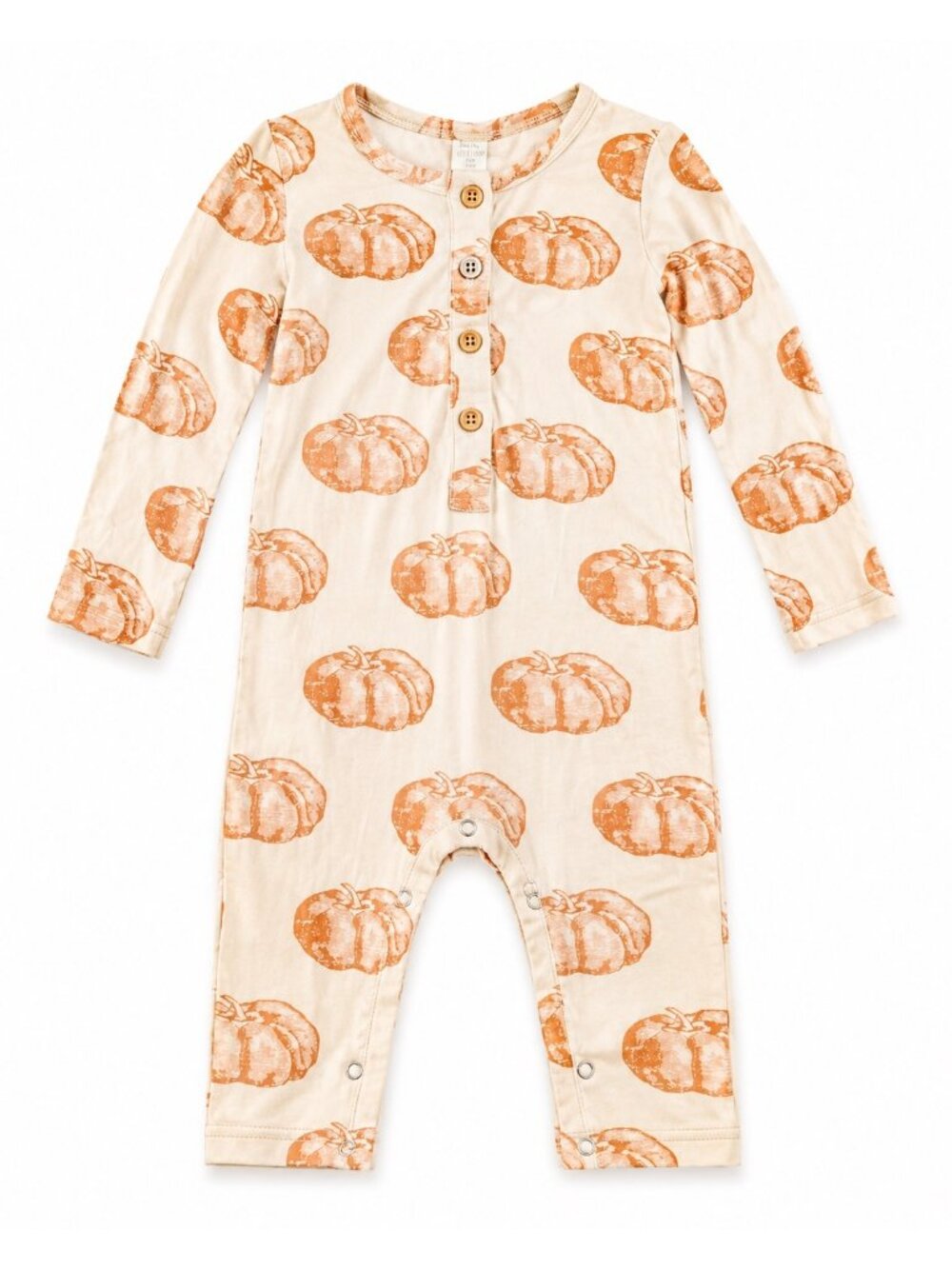 Kate Quinn Bamboo Pumpkin Henley Romper 18-24M Halloween One Piece Like New